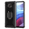 For Motorola Moto G Power 5G 2021 Carbon Fiber Protective Case with 360 Degree Rotating Ring Holder(Black)
