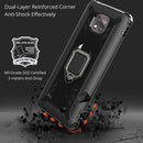 For Motorola Moto G Power 5G 2021 Carbon Fiber Protective Case with 360 Degree Rotating Ring Holder(Black)