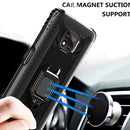 For Motorola Moto G Power 5G 2021 Carbon Fiber Protective Case with 360 Degree Rotating Ring Holder(Black)