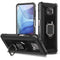 For Motorola Moto G Power 5G 2021 Carbon Fiber Protective Case with 360 Degree Rotating Ring Holder(Black)