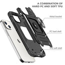 Magnetic Armor Shockproof TPU + PC Case with Metal Ring Holder For iPhone 13(Black)
