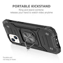 Magnetic Armor Shockproof TPU + PC Case with Metal Ring Holder For iPhone 13(Black)