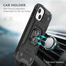 Magnetic Armor Shockproof TPU + PC Case with Metal Ring Holder For iPhone 13(Black)