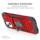 Magnetic Armor Shockproof TPU + PC Case with Metal Ring Holder For iPhone 13(Red)