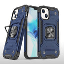 Magnetic Armor Shockproof TPU + PC Case with Metal Ring Holder For iPhone 13(Blue)