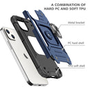 Magnetic Armor Shockproof TPU + PC Case with Metal Ring Holder For iPhone 13(Blue)