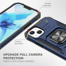 Magnetic Armor Shockproof TPU + PC Case with Metal Ring Holder For iPhone 13(Blue)