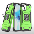 Magnetic Armor Shockproof TPU + PC Case with Metal Ring Holder For iPhone 13(Green)