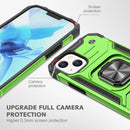Magnetic Armor Shockproof TPU + PC Case with Metal Ring Holder For iPhone 13(Green)