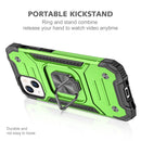 Magnetic Armor Shockproof TPU + PC Case with Metal Ring Holder For iPhone 13(Green)
