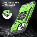 Magnetic Armor Shockproof TPU + PC Case with Metal Ring Holder For iPhone 13(Green)