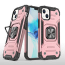 Magnetic Armor Shockproof TPU + PC Case with Metal Ring Holder For iPhone 13(Rose Gold)