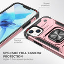 Magnetic Armor Shockproof TPU + PC Case with Metal Ring Holder For iPhone 13(Rose Gold)