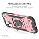 Magnetic Armor Shockproof TPU + PC Case with Metal Ring Holder For iPhone 13(Rose Gold)