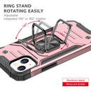 Magnetic Armor Shockproof TPU + PC Case with Metal Ring Holder For iPhone 13(Rose Gold)
