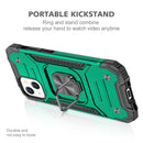Magnetic Armor Shockproof TPU + PC Case with Metal Ring Holder For iPhone 13(Dark Green)