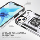 Magnetic Armor Shockproof TPU + PC Case with Metal Ring Holder For iPhone 13(Silver)