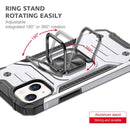 Magnetic Armor Shockproof TPU + PC Case with Metal Ring Holder For iPhone 13(Silver)