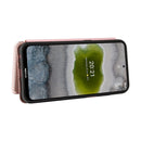 For Nokia X20 Carbon Fiber Texture Horizontal Flip TPU + PC + PU Leather Case with Card Slot(Pink)