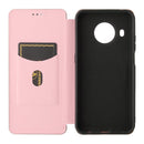 For Nokia X20 Carbon Fiber Texture Horizontal Flip TPU + PC + PU Leather Case with Card Slot(Pink)