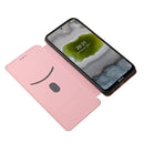 For Nokia X20 Carbon Fiber Texture Horizontal Flip TPU + PC + PU Leather Case with Card Slot(Pink)