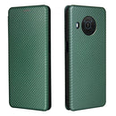 For Nokia X20 Carbon Fiber Texture Horizontal Flip TPU + PC + PU Leather Case with Card Slot(Green)