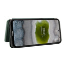 For Nokia X20 Carbon Fiber Texture Horizontal Flip TPU + PC + PU Leather Case with Card Slot(Green)