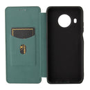 For Nokia X20 Carbon Fiber Texture Horizontal Flip TPU + PC + PU Leather Case with Card Slot(Green)