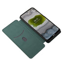 For Nokia X20 Carbon Fiber Texture Horizontal Flip TPU + PC + PU Leather Case with Card Slot(Green)