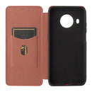 For Nokia X20 Carbon Fiber Texture Horizontal Flip TPU + PC + PU Leather Case with Card Slot(Brown)