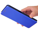 For Nokia X20 Carbon Fiber Texture Horizontal Flip TPU + PC + PU Leather Case with Card Slot(Blue)