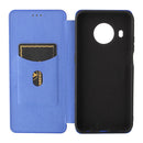 For Nokia X20 Carbon Fiber Texture Horizontal Flip TPU + PC + PU Leather Case with Card Slot(Blue)