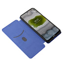 For Nokia X20 Carbon Fiber Texture Horizontal Flip TPU + PC + PU Leather Case with Card Slot(Blue)