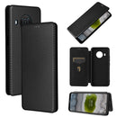 For Nokia X20 Carbon Fiber Texture Horizontal Flip TPU + PC + PU Leather Case with Card Slot(Black)