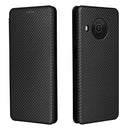 For Nokia X20 Carbon Fiber Texture Horizontal Flip TPU + PC + PU Leather Case with Card Slot(Black)