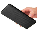 For Nokia X20 Carbon Fiber Texture Horizontal Flip TPU + PC + PU Leather Case with Card Slot(Black)