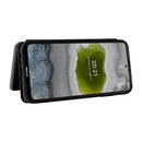 For Nokia X20 Carbon Fiber Texture Horizontal Flip TPU + PC + PU Leather Case with Card Slot(Black)