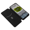 For Nokia X20 Carbon Fiber Texture Horizontal Flip TPU + PC + PU Leather Case with Card Slot(Black)