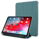 Multi-folding Horizontal Flip PU Leather + Shockproof Airbag TPU Tablet Case with Holder & Pen Slot & Wake-up / Sleep Function For iPad Pro 11 2021(Deep Green)