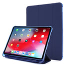 Multi-folding Horizontal Flip PU Leather + Shockproof Airbag TPU Tablet Case with Holder & Pen Slot & Wake-up / Sleep Function For iPad Pro 11 2021(Dark Blue)
