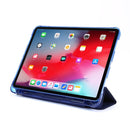 Multi-folding Horizontal Flip PU Leather + Shockproof Airbag TPU Tablet Case with Holder & Pen Slot & Wake-up / Sleep Function For iPad Pro 11 2021(Dark Blue)