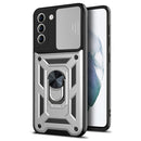 For Samsung Galaxy S21 FE Sliding Camera Cover Design TPU+PC Protective Case(Silver)