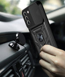 For Samsung Galaxy S21 FE Sliding Camera Cover Design TPU+PC Protective Case(Silver)