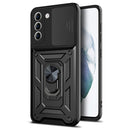 For Samsung Galaxy S21 FE Sliding Camera Cover Design TPU+PC Protective Case(Black)