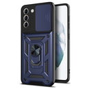 For Samsung Galaxy S21 FE Sliding Camera Cover Design TPU+PC Protective Case(Blue)