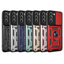 For Samsung Galaxy S21 FE Sliding Camera Cover Design TPU+PC Protective Case(Blue)