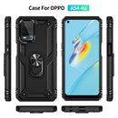 For OPPO A54 4G Shockproof TPU + PC Protective Case with 360 Degree Rotating Holder(Black)