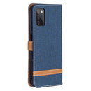 For Samsung Galaxy A03s 164mm Color Matching Denim Texture Horizontal Flip Leather Case with Holder & Card Slots & Wallet & Lanyard(Dark Blue)