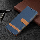 For Samsung Galaxy A03s 164mm Color Matching Denim Texture Horizontal Flip Leather Case with Holder & Card Slots & Wallet & Lanyard(Dark Blue)