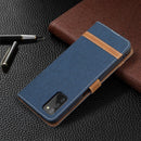 For Samsung Galaxy A03s 164mm Color Matching Denim Texture Horizontal Flip Leather Case with Holder & Card Slots & Wallet & Lanyard(Dark Blue)
